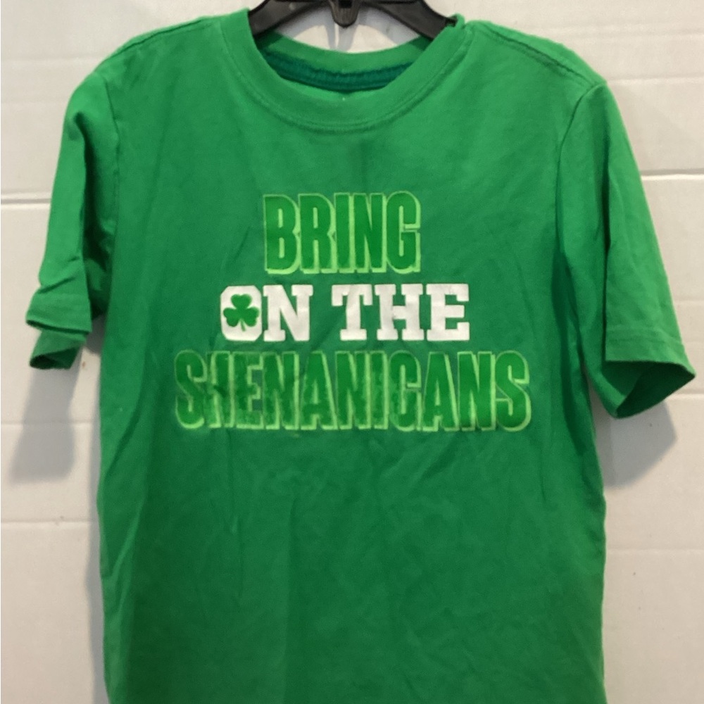 Boys Green Bring On The Shenanigans Short Sleeve T Shirt Size Small